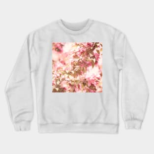 Dark pink apple blossom flowers on tree branches Crewneck Sweatshirt